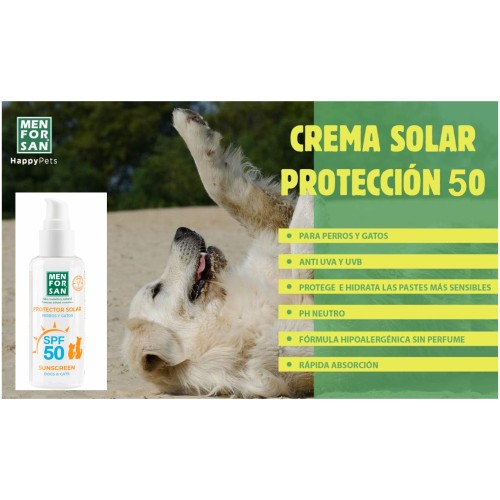 Menforsan Protector Solar para Perros y Gatos SPF 50