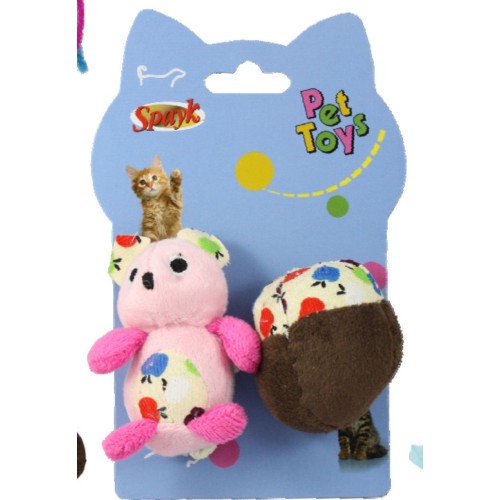 Squirrel and Acorn Catnip Toys 8cm 2 Pieces