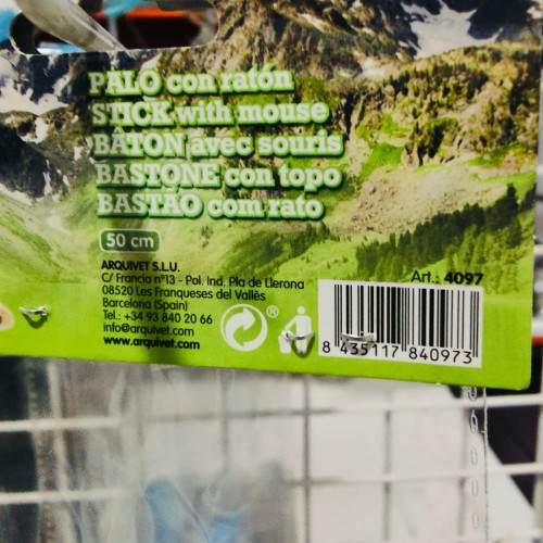 Palo con Ratón de Peluche 50cm