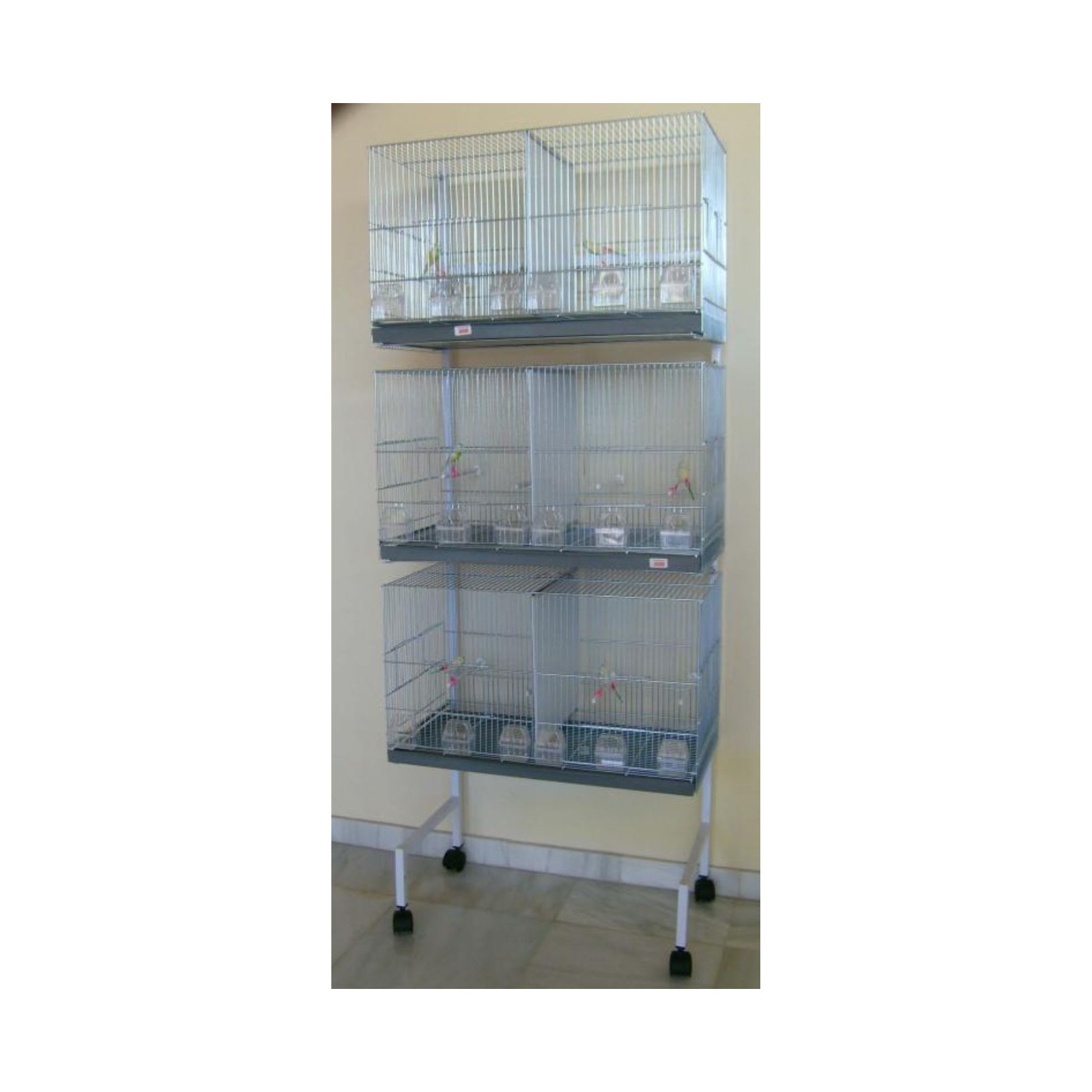 Jaulón Cría B-3 Zincado 2 Dptos. comed. individuales Jaulón Cría B-3 Zincado 2 Dptos. comed. individuales