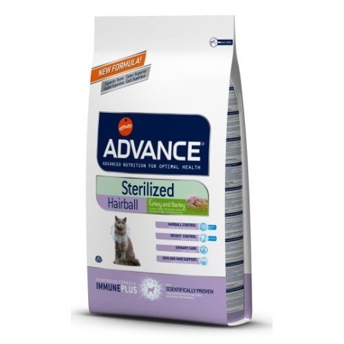 Alimento Advance Hairball para Gatos Esterilizados 10 Kg