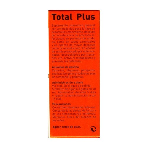 Total Plus Aminoacidos 25 Ml Suplemento Completo para Aves
