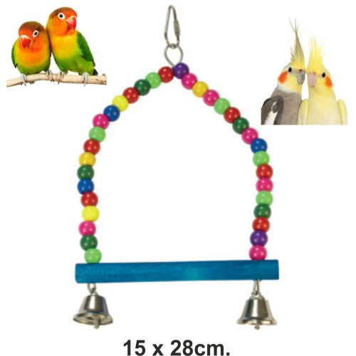 Columpio Colorido para Pájaros con Campanas