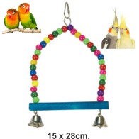 Columpio Colorido para Pájaros con Campanas