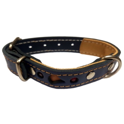 Black Fantasy Leather Collar 28x2cm