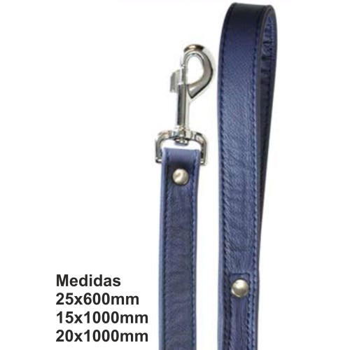 Leather Dog Leash with Beads 15x1000mm Black