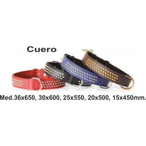 Collar de Cuero con Esferas 35x650mm Negro