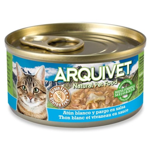 Lata de Atún Blanco y Pargo en Salsa 80g para Mascotas