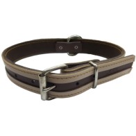 Collar de Cuero Rojo y Negro para Mascotas Elegantes