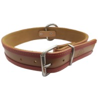Collar de Cuero Rojo y Negro para Mascotas Elegantes
