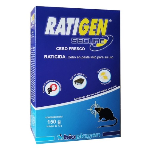 Raticida Ratigen Secure Cebo Fresco 150 Gr. Brodifacoum