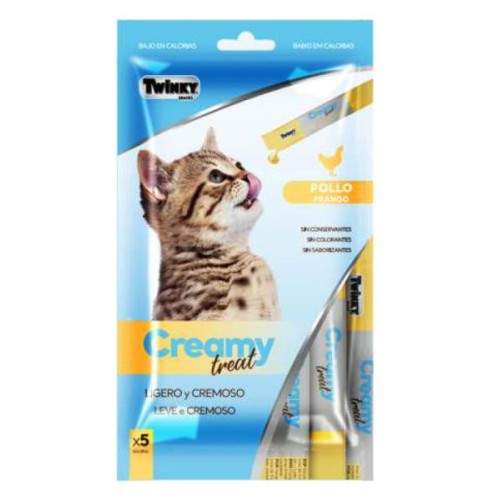 Snack Crema Con Pollo 5x15gr.gatos