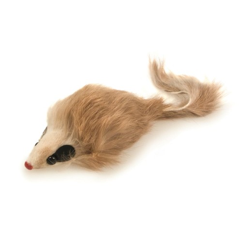 Ratón Peludo 10cm Juguete Interactivo para Gatos