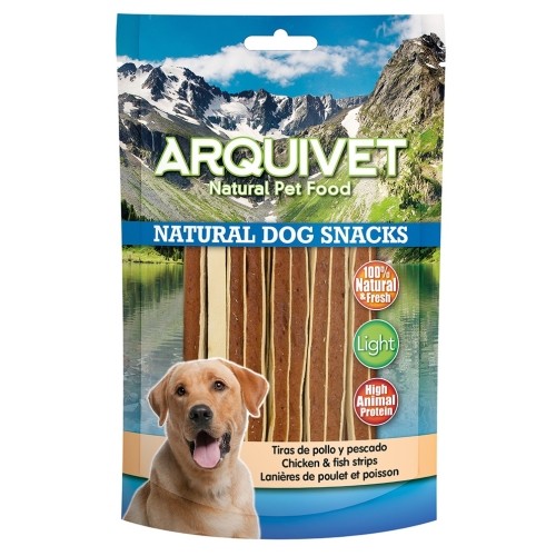 Snack de Tiras de Pollo y Pescado 100g Arquivet