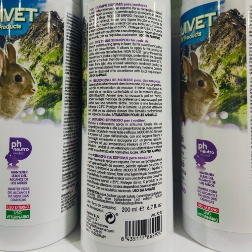 Dry Foam Shampoo for Rodents 200 Ml.