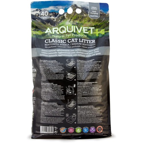 Arena Natural Bentonita Carbon Activo 10 Kg Arena Premium para Gatos