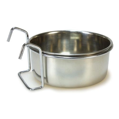 Comedero de Acero Inoxidable para Loro 8cm con Gancho