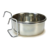 Comedero de Acero Inoxidable para Loro 8cm con Gancho