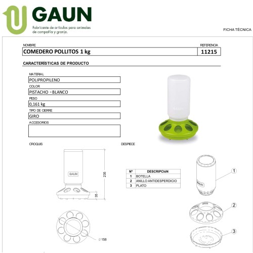 Chick Feeder 1 kg for Poultry