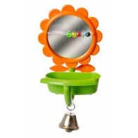 Mirror with Feeder and Bell for Birds