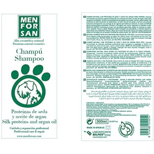 Champú Menforsan Aceite De Argan y Proteínas para Perros
