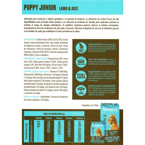Banters Puppy Lamb & Rice 15Kg Dog Food