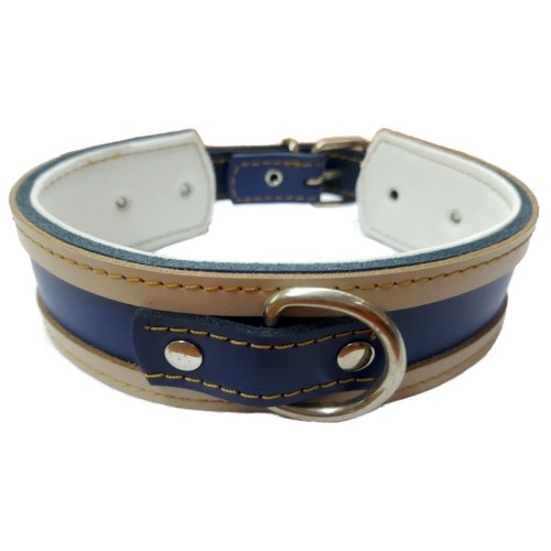 Collar Galgo Natural Borde Marrón 35x4cm