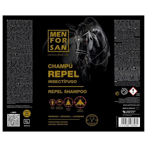 Champú Natural Repelente de Insectos para Caballos 1Lt