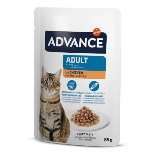 Advance Bocaditos En Salsa Con Pollo 85 Gr. para Gatos Adultos