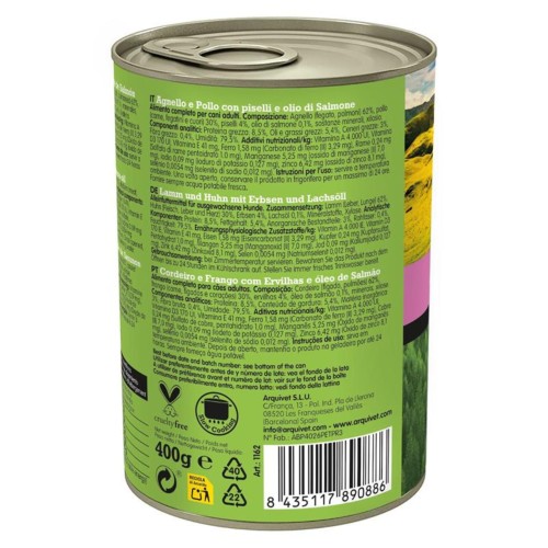 Lata de Cordero y Pollo con Guisantes para Perros 400g