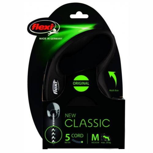 Flexi New Classic M Cord 5m Black Leash for Dogs