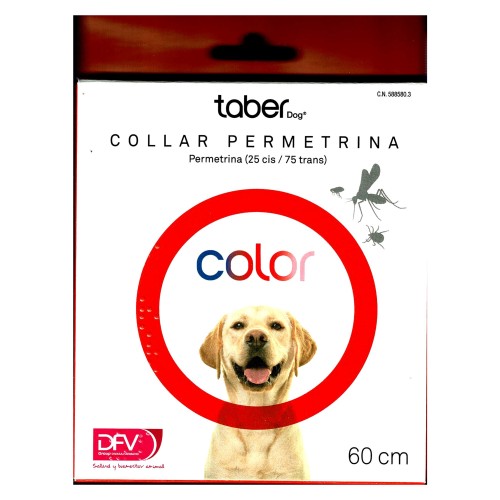 Permethrin Dog Collar 60 cm Red for Parasite Protection