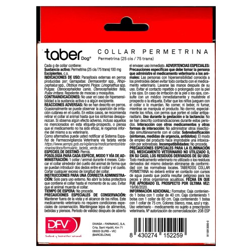 Permethrin Dog Collar 60 cm Red for Parasite Protection