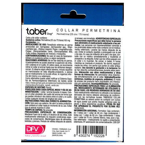 Taberdog Collar Permethrin 60cm Blue
