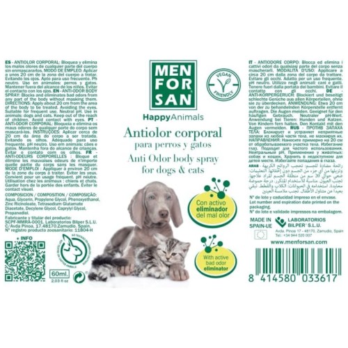 Menforsan Dog Body Odor Eliminator Spray 60ml