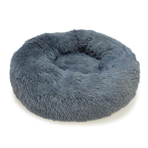 Cama Redonda Suave Gris Oscuro para Mascotas 70cm
