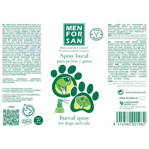 Menforsan Spray Bucal 125 Ml Aliento Fresco para Mascotas