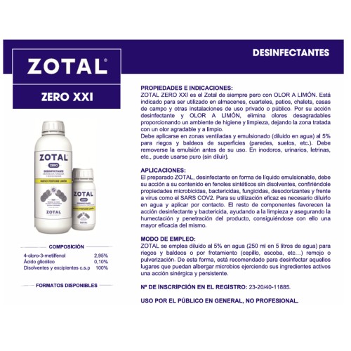 Zotal Zero Limon 1 Litro.