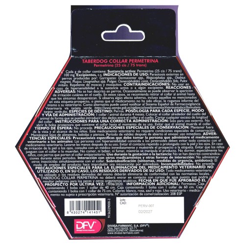 Collar Antiparasitario para Perros con Permetrina 40cm
