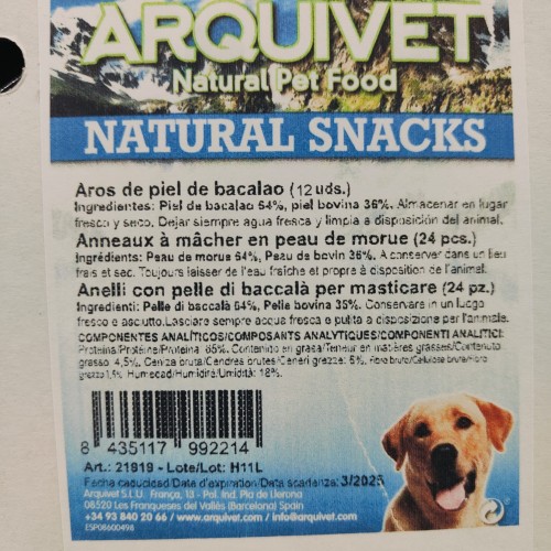 Aros Masticables de Piel de Bacalao 12 Uds.
