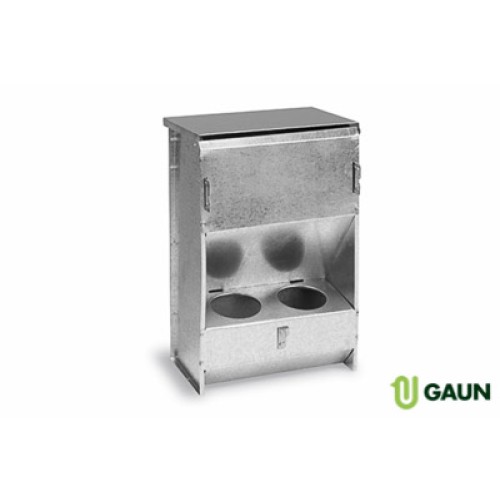 Two-Hole Quail Feeder with Lid