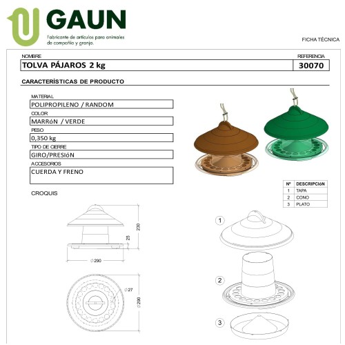 Plastic Bird Hopper 2 Kg Capacity Feeder