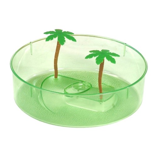 Round Turtle Bowl with Palm Trees