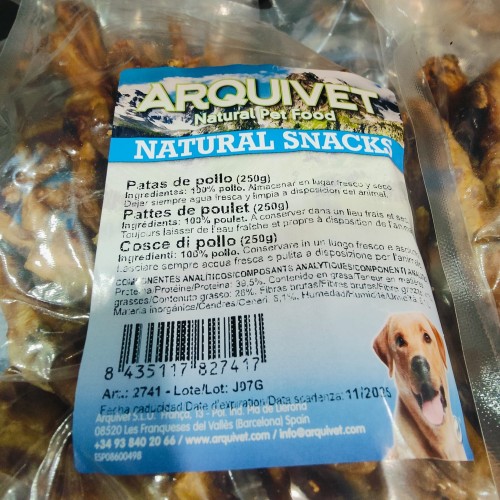 Natural Chicken Feet 250g Arquivet
