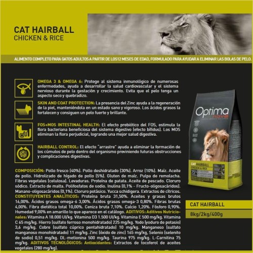 Optima Nova Cat Hairball Food 2 Kg