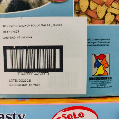 Rellenitos Crunch Cat Pollo/malta 50 Gr. C/40 Bolsas