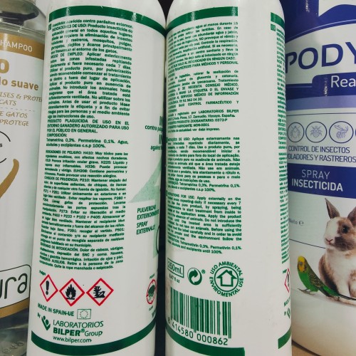 Menforsan Insecticida Gatos 250ml Control Efectivo de Pulgas