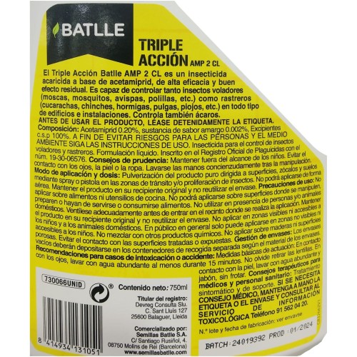Triple Action Insect Control 750ml Batlle