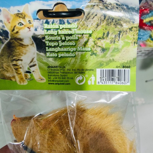 Ratón Peludo 10cm Juguete Interactivo para Gatos