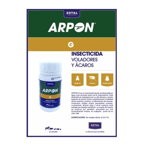 Arpon G Insecticida 250ml Acción Rápida para Ganado